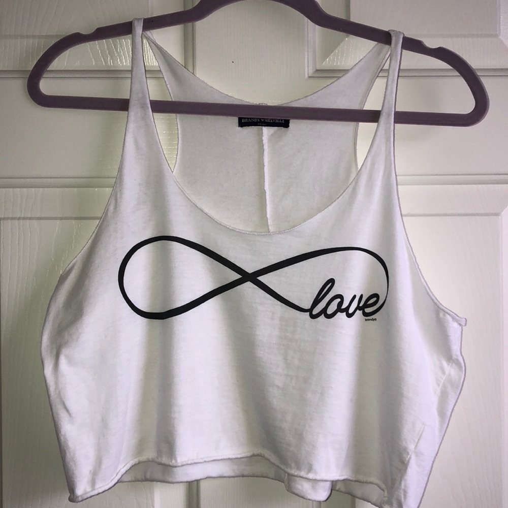 Brandy Melville Cropped Tank- Infinity Love Design